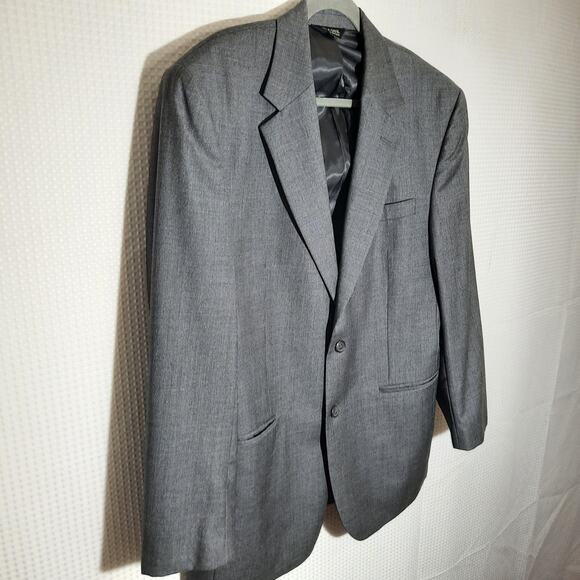 Jos. A. Bank 42R Blazer Mens Gray Herringbone Wool Sport Coat Jacket USA - Picture 2 of 9